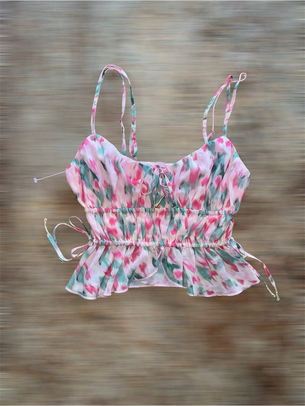 Tularosa Talia Pink Ruffle Camisole Top - Size SMALL